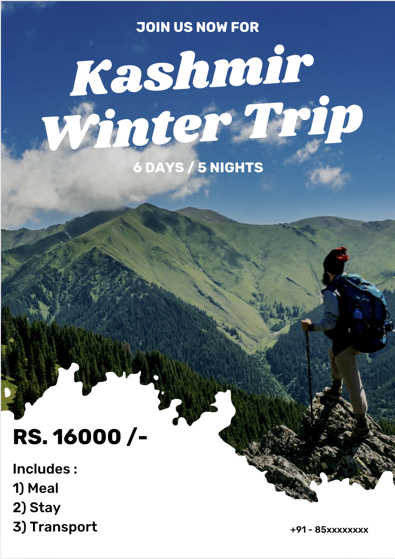 Kashmir Trip Poster Design